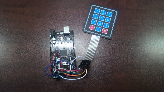 Photo of 3x4 Keypad connected to Atmega2560